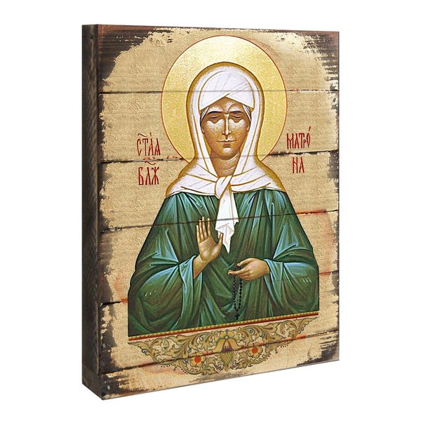 Kd Americana Matrona Plaque Icon Painting on GoldPlated Wooden Block KD1785996